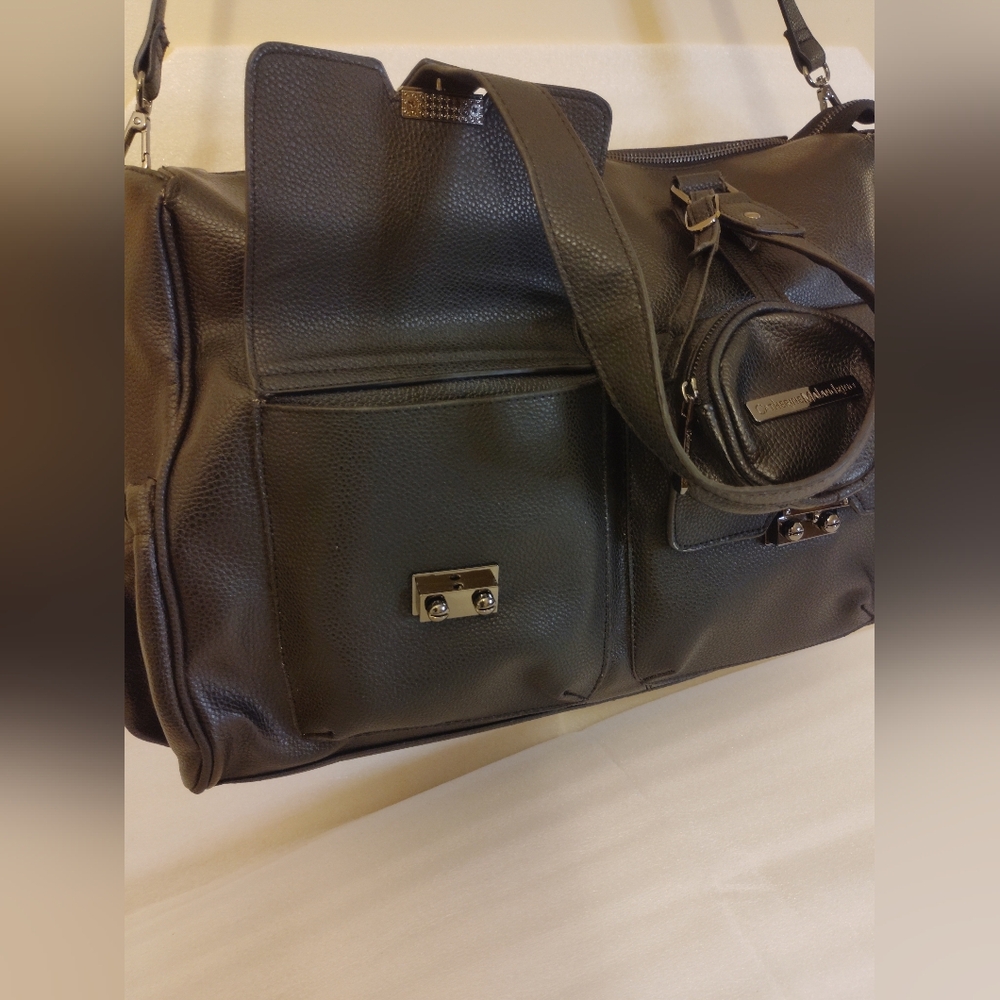 Catherine Malandrino Black  Tote Bag with Gold Accents - Picture 7 of 14